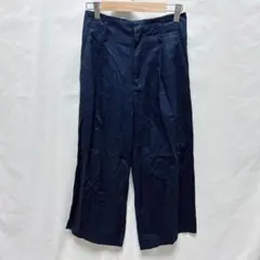 UNIQLO ユニクロ ベルテッドリネンコットンワイドストレートパンツ S