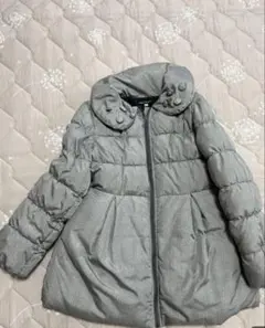 べべ　グレー 中綿コート ボタン付き襟