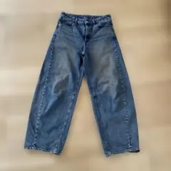 GU ワイドレッグデニムパンツ Lサイズ