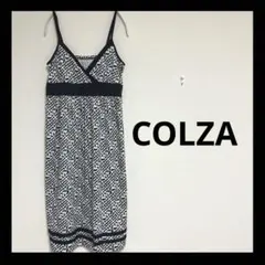 美品｜COLZA｜昭和レトロ｜総柄｜キャミワンピース｜アンティーク｜紺｜L