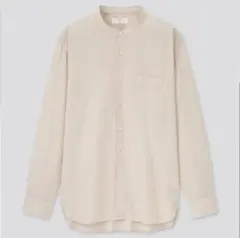 【UNIQLOユニクロ】　コットンリネンスタンドカラーシャツ　XLサイズ