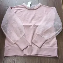 スタジオクリップフリルネックトップス シフォン袖透け感　アダストリア新品タグ付き