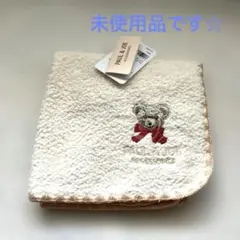 PAUL & JOE クマ刺繍 フリースハンカチ　未使用品