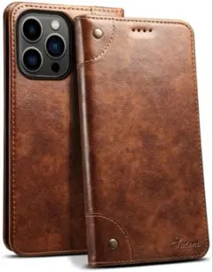 iPhone 13 Pro ケース 手帳型 アイフォン13プロケース ブラウン