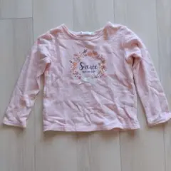 花柄プリント ピンク長袖トレーナー