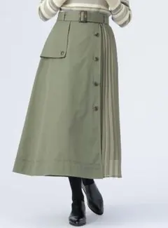 BEAMS HEART プリーツミックス トレンチスカート