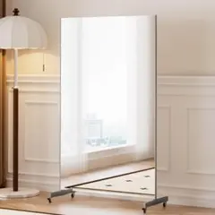 フィルムミラー 割れない 160cm 100cm キャスター 軽量 銀 2659 新品フィルムミラー 割れない鏡 幅100×高さ160cm キャスター付2658