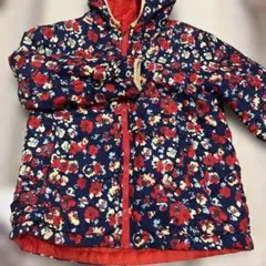 花柄ネイビー中綿コート