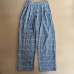 GU チェック柄 ワイドパンツ 7号