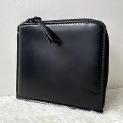コムデギャルソン ポルカドット エンボス エナメル L字 財布 ブラック
