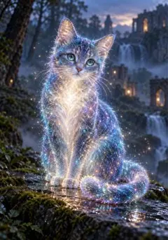 猫 デジタルアート 写真L版 1枚 サンプル153