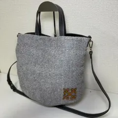 ラシット ラフィア モノグラムテープ カゴ2wayトートバッグ - メルカリ