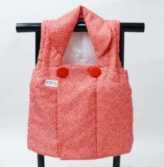 七五三 三歳 被布コート 単品 女児 赤色 疋田鹿の子模様 NO43013