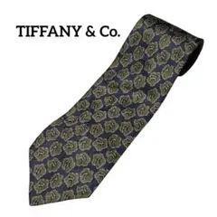 TIFFANY ティファニー 総柄 ネクタイ ダークパープル