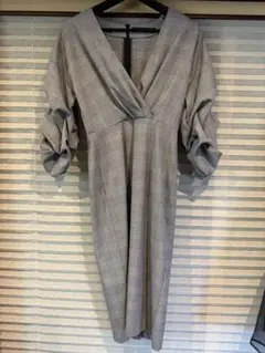 ZARA WOMAN チェック柄 Vネック ワンピース