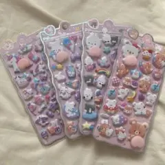 おしりシール　マシュマロ　アニマル　ぷくぷくシール　3Dシール　4種