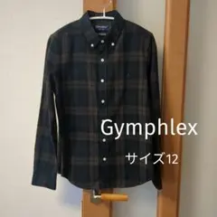 Gymphlex 長袖シャツ ダークブルー/ブラウンチェック 12のサムネイル