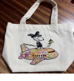 Snoopy パイロット 刺繍 キャンバストートバッグ　機内限定品