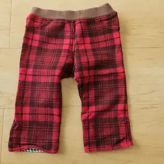 ホットビスケッツ 赤黒チェック パンツ 80