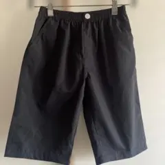 黒 ハーフパンツ ゴムウエスト 後ろポケット付き