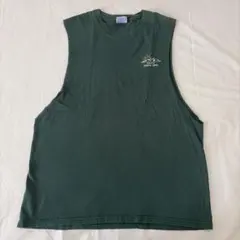 00年代　Hanes BEEFY-T カットオフ　ノースリーブ 刺繍のサムネイル
