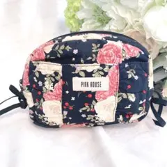 PINK HOUSE ピンクハウス　ポーチ　花柄　リボン　薔薇　かすみ草　チェリのサムネイル