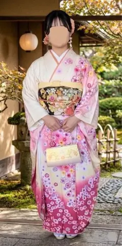 振袖フルセット　ホワイト×ピンク　KamiShibaiブランド　成人式 2026年最新】振袖 フルセット ピンクの人気アイテム - メルカリ