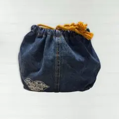 ロデオクラウンズ デニム生地 巾着型 ランチバッグ 巾着ポーチ 新品