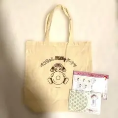 ペコちゃんmilky ドーナツ　トートバッグ　コースター　グリーン