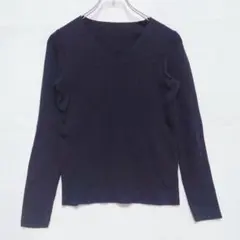 エヌ　 Vネック 長袖 ニット シンプル ベーシック ブラック Mサイズ