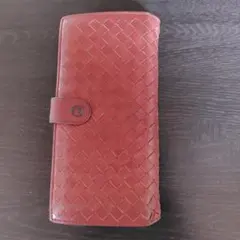 Bottega Veneta イントレチャート 長財布 レッド - メルカリ