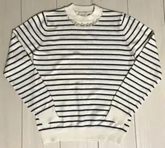 earth music&ecology ビジュー付き ボーダー ニット Sサイズ