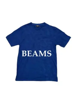 BEAMS HEART Vネック ポケットTシャツ Mサイズ　ネイビーのサムネイル