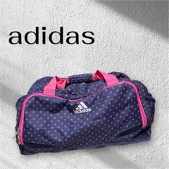 【美品✨】adidas アデイダス　ボストンバッグ ネイビー ×ピンク　旅行のサムネイル