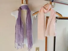 春夏用ストール2点セット◆ピンク・パープル◆ストール