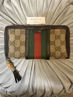 ✨美品✨GUCCI グッチ シェリーライン シルヴィ ウェブ 長財布 レザー 即日発送] GUCCI シルヴィラウンドウォレット 長財布 レザー ジップ