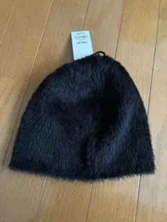 【新品・タグ付き】GU 黒いファー風ビーニー帽子