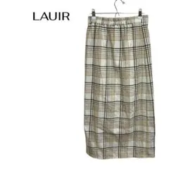 タグ付き新品　LAUIRチェックロングタイトスカート裏地 ウエストゴムのサムネイル