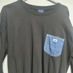 Lee ブラック 長袖Tシャツ デニムポケット付き