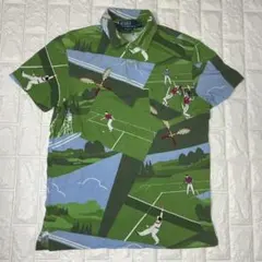 RALPH LAUREN メンズポロシャツ　テニス柄　M