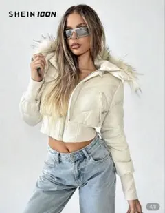 SHEIN ICON ホワイトダウンジャケット