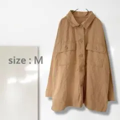 n2【一点物】シャツジャケット/ゆるだぼ 体型カバー チュニック丈 綿 長袖