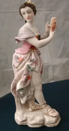 オールド・セーブル 王室特注品1846年製 色絵金彩婦人図皿 ジャンヌ