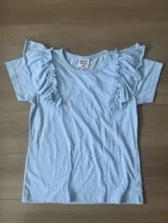 新品未使用　女の子　tシャツ　水色　フリル　150cm