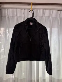 【クリーニング済】FOREVER 21 ハーフジップブラックパファージャケットS