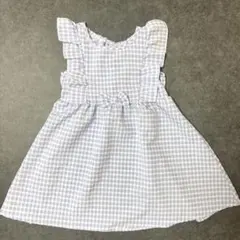 【美品】ギンガムチェックワンピース 100cm ノースリーブ 女の子服