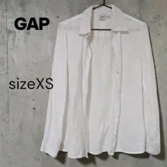 GAP XS 麻100% リネンシャツ 白 長袖 清涼感 羽織り 通気性のサムネイル