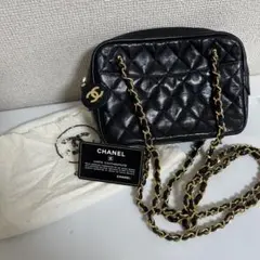 CHANEL ブラック キルティング ショルダーバッグ