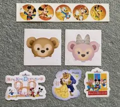 香港ディズニーランド キャラクターステッカー 6枚セット