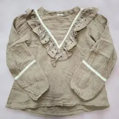 フリル付き長袖ブラウス　ペアマノン　チュニック　女の子